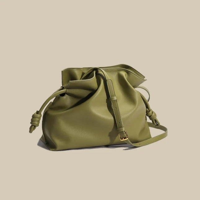 Lux Chic Pleated Leather Tote