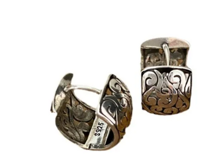 Vintage Peace Hollow Earrings
