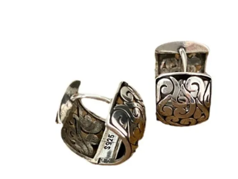 Vintage Peace Hollow Earrings