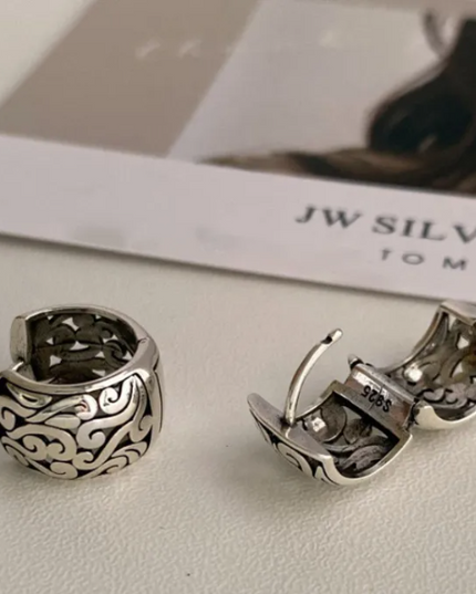 Vintage Peace Hollow Earrings