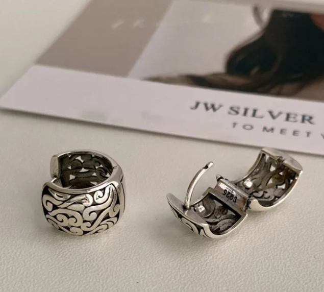 Vintage Peace Hollow Earrings