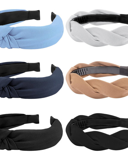 6-Pack Knotted & Braided Headbands Set