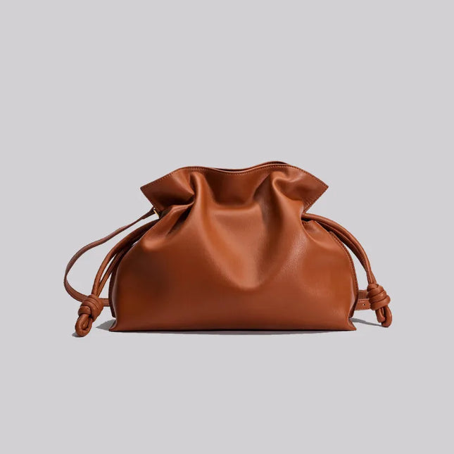 Lux Chic Pleated Leather Tote