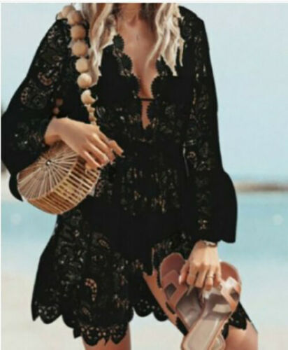 Boho Lace Beach Cover Up Maxi Bikini Sundress