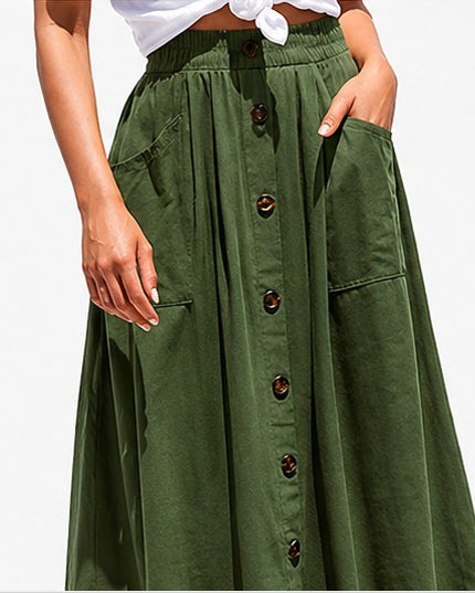 Chic Button-Front Skirt