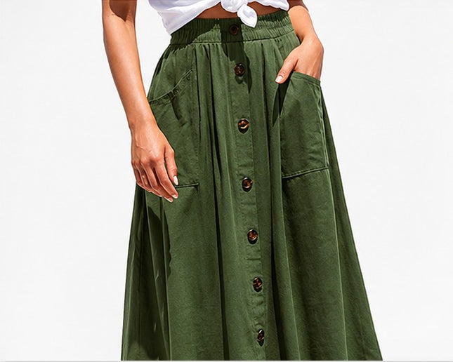Chic Button-Front Skirt