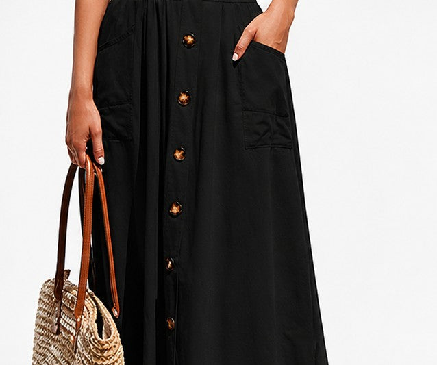 Chic Button-Front Skirt