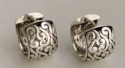 Vintage Peace Hollow Earrings