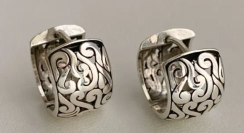Vintage Peace Hollow Earrings