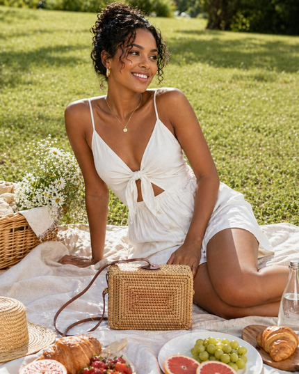 Crossbody Bamboo Box Bag