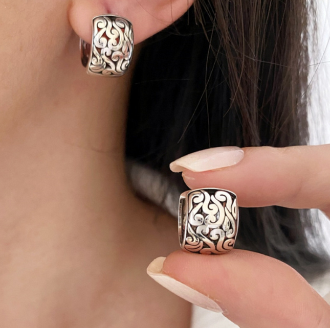 Vintage Peace Hollow Earrings