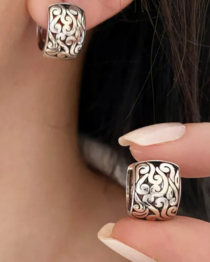 Vintage Peace Hollow Earrings